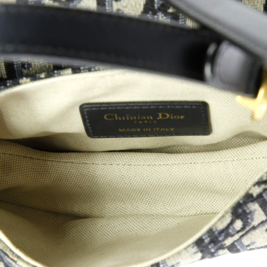 Saddle Handbag with Strap Oblique Canvas Mini