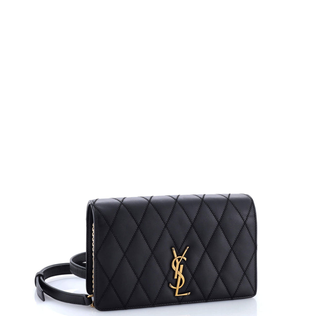 Angie Chain Shoulder Bag Quilted Leather Small