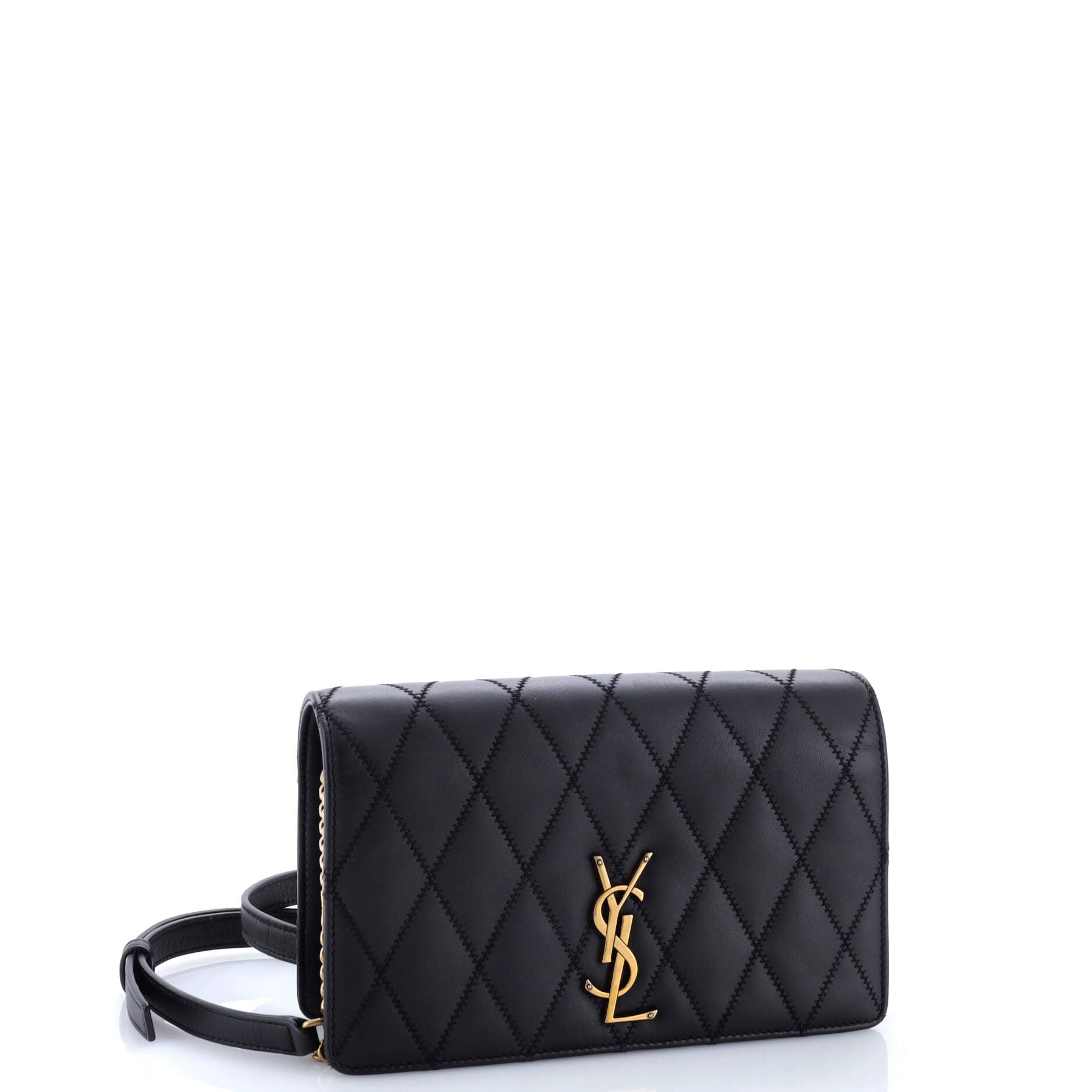 Angie Chain Shoulder Bag Quilted Leather Small