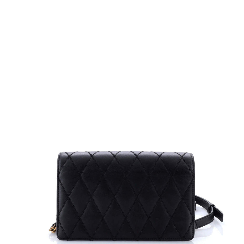 Angie Chain Shoulder Bag Quilted Leather Small