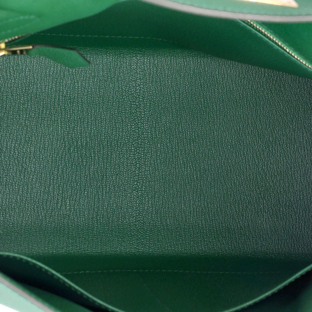 Kelly Handbag Vert Vertigo Epsom with Gold Hardware 28