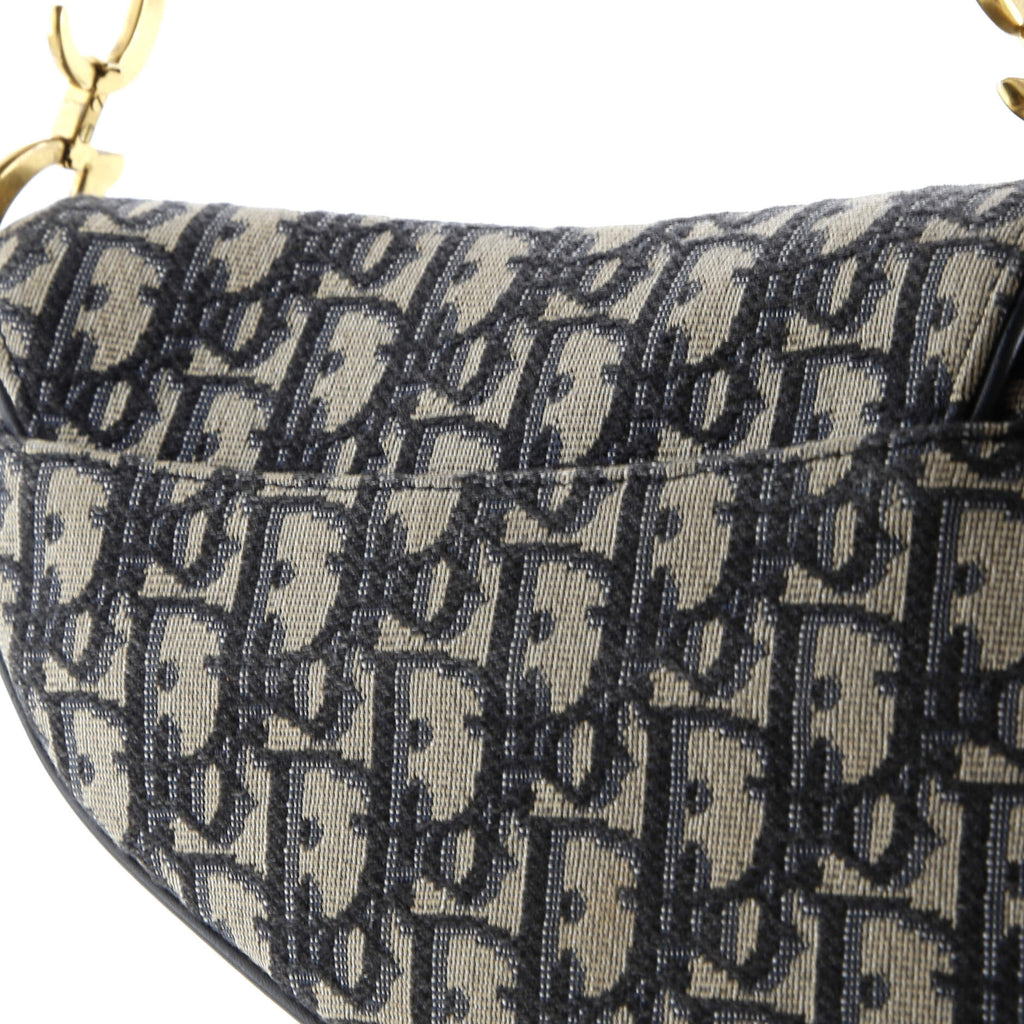 Saddle Handbag with Strap Oblique Canvas Mini