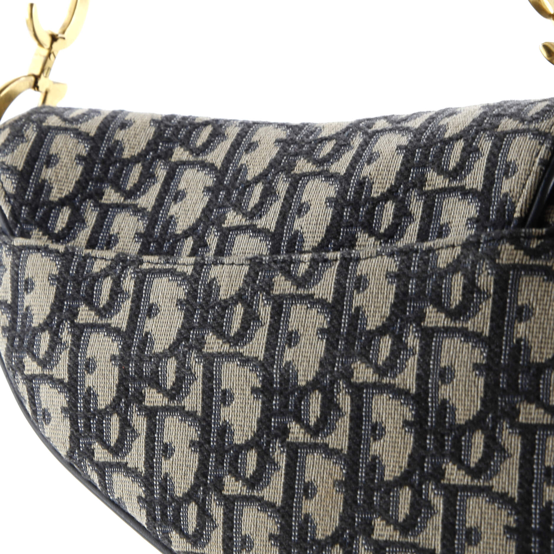 Saddle Handbag with Strap Oblique Canvas Mini