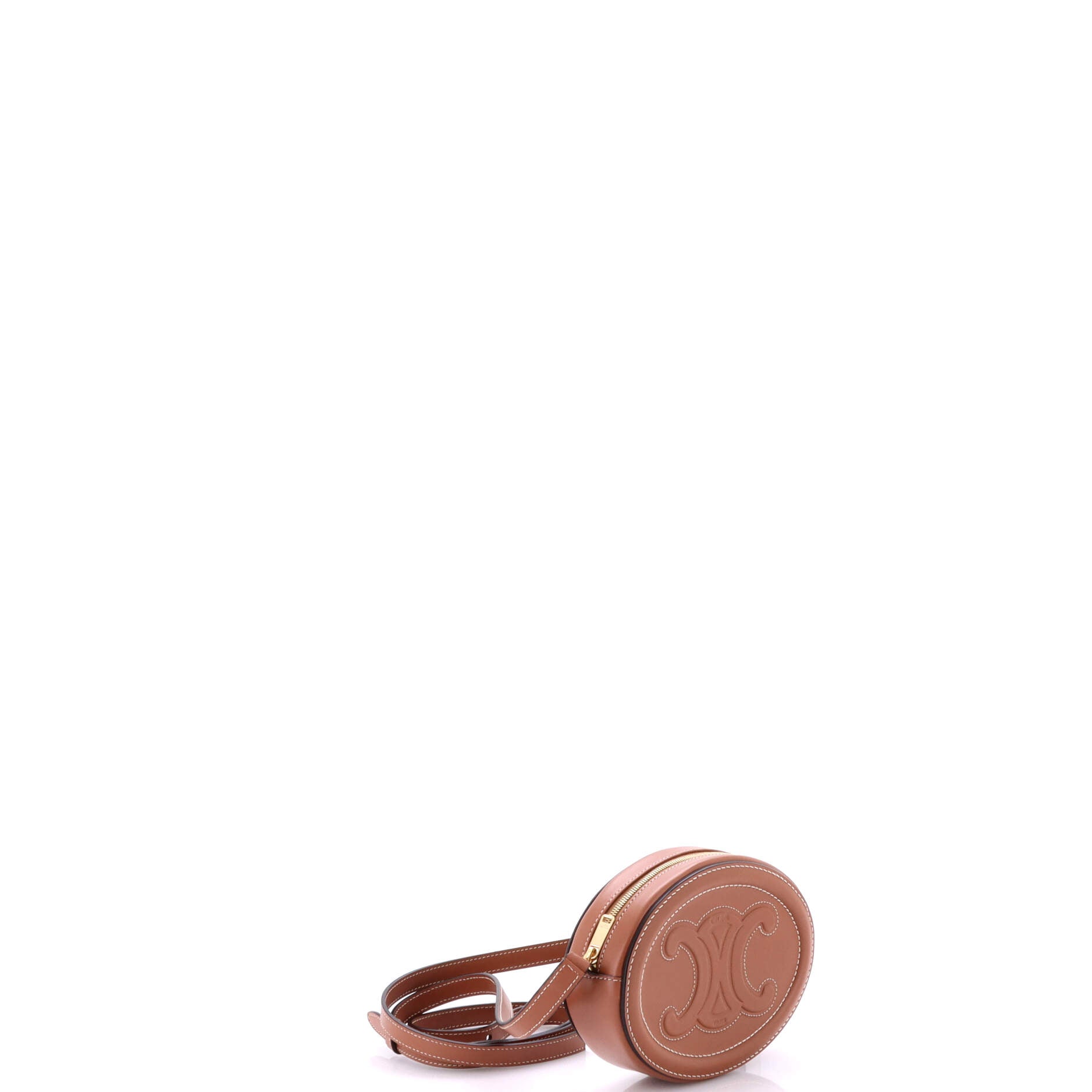 Triomphe Oval Crossbody Bag Leather Mini