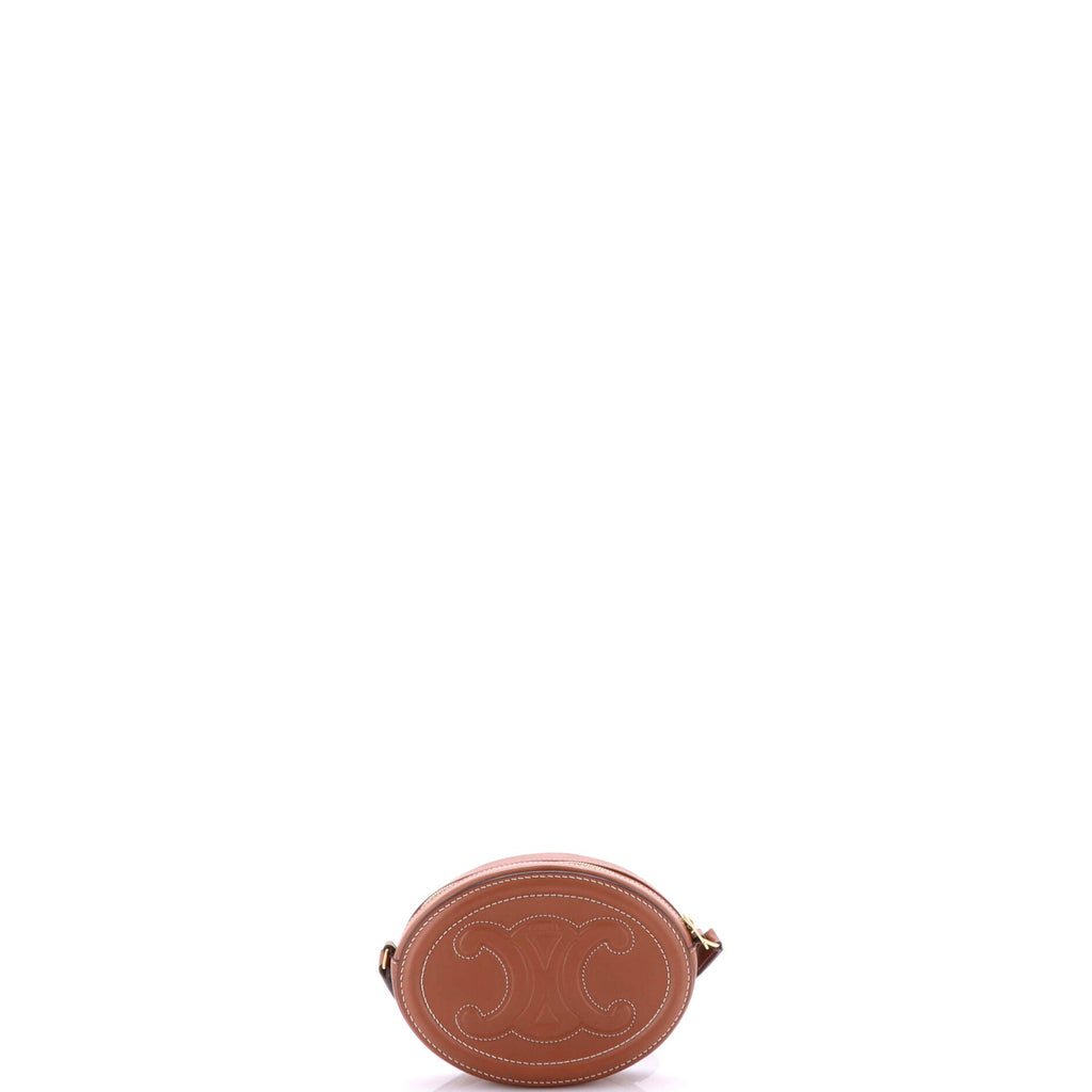Triomphe Oval Crossbody Bag Leather Mini