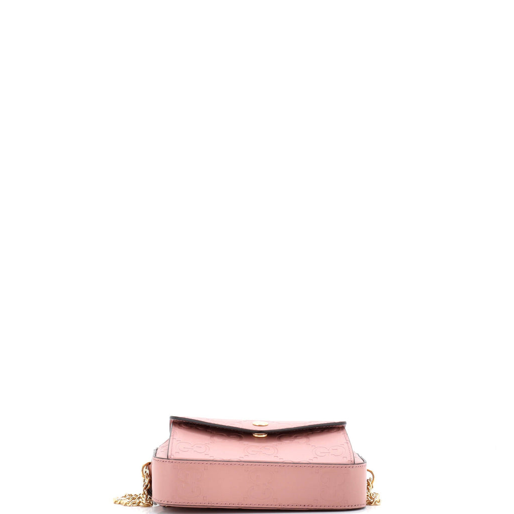 Front Pocket Chain Shoulder Bag Jumbo GG Embossed Leather Super Mini