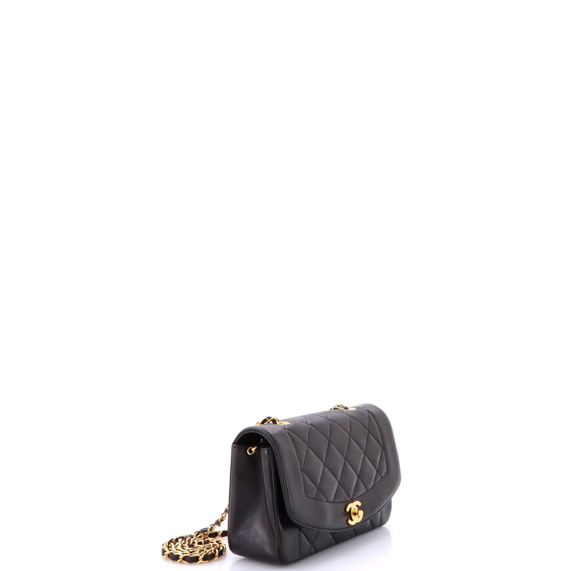 Vintage Diana Flap Bag Quilted Lambskin Small
