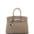 Birkin Handbag Grey Togo with Palladium Hardware 30