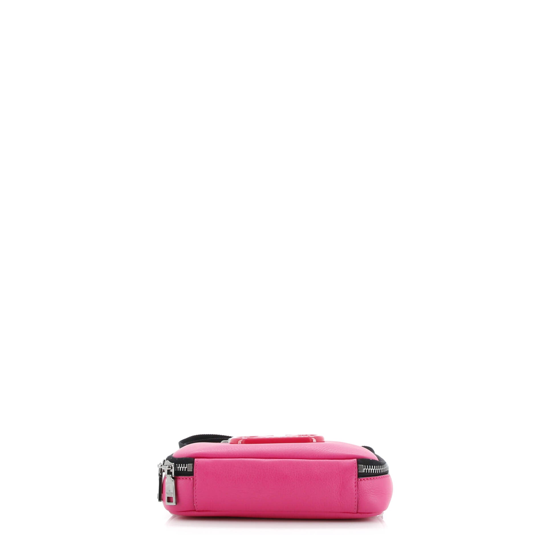 VLogo Zip Around Camera Crossbody Bag Leather