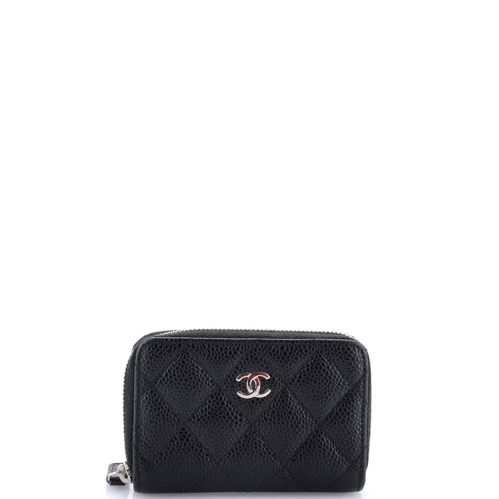CC Zip Coin Purse Quilted Caviar Small