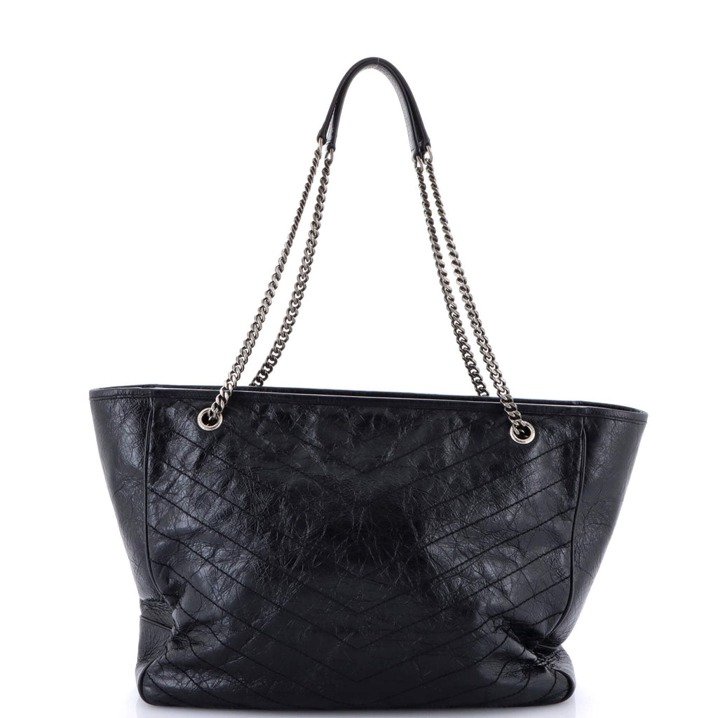 Niki Zip Shopping Tote Matelasse Chevron Leather Large