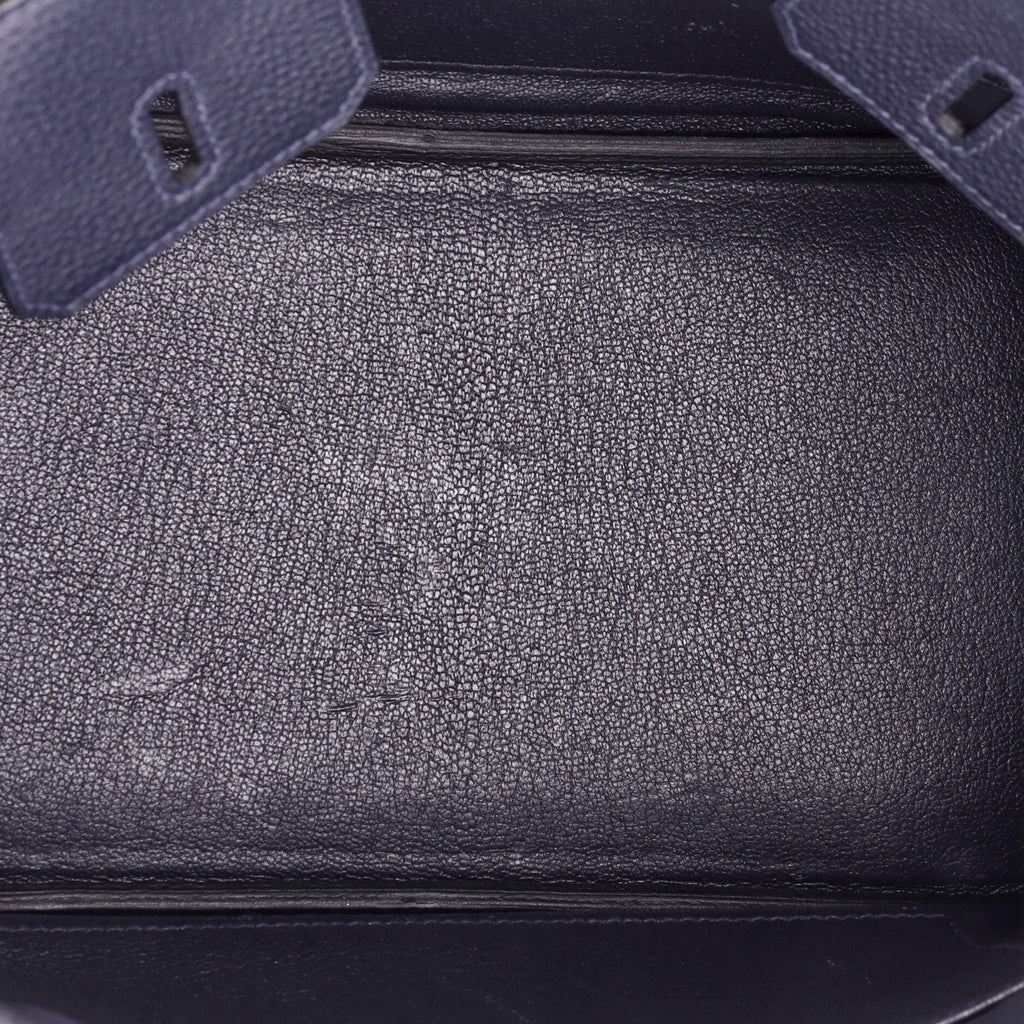 Birkin Handbag Bleu Nuit Togo with Palladium Hardware 25