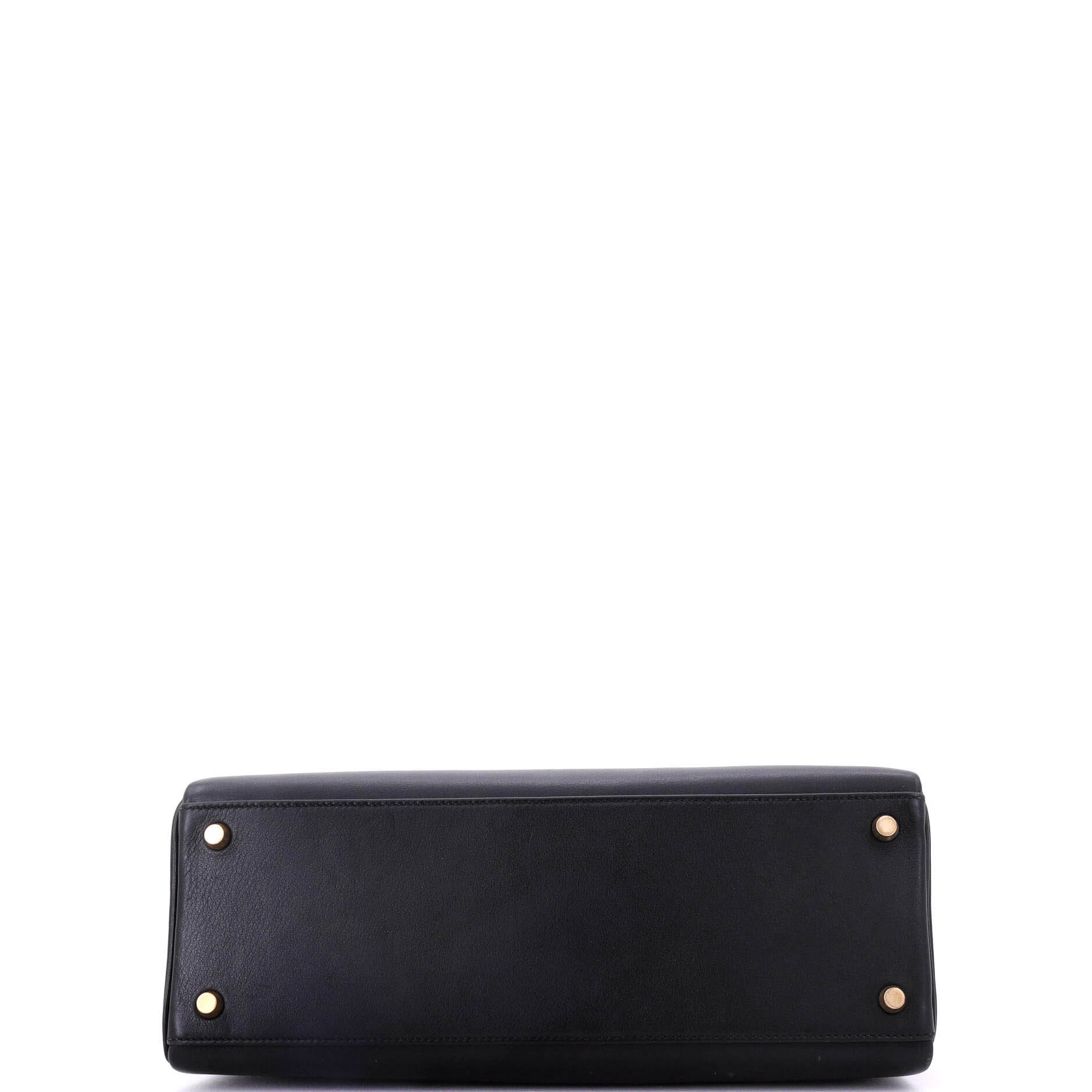 Kelly Handbag Noir Gulliver with Gold Hardware 32