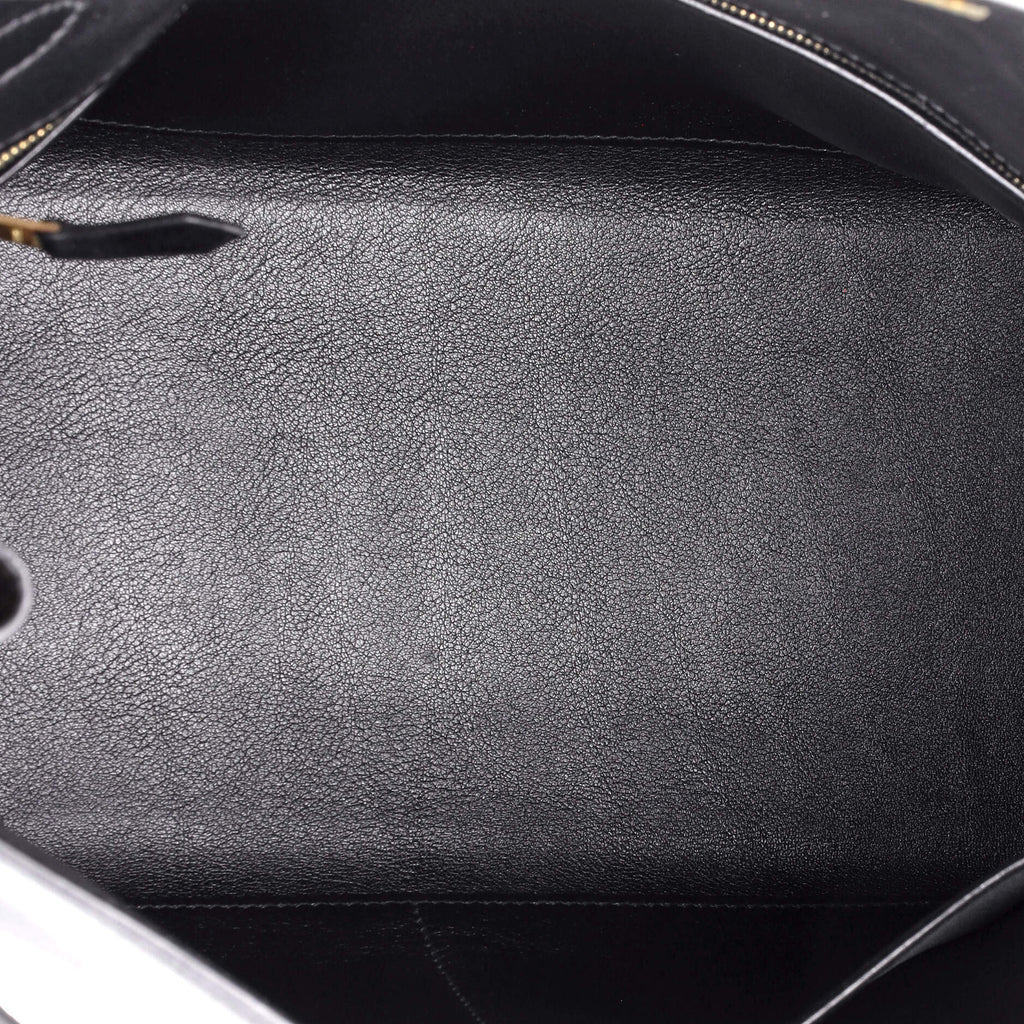 Kelly Handbag Noir Gulliver with Gold Hardware 32