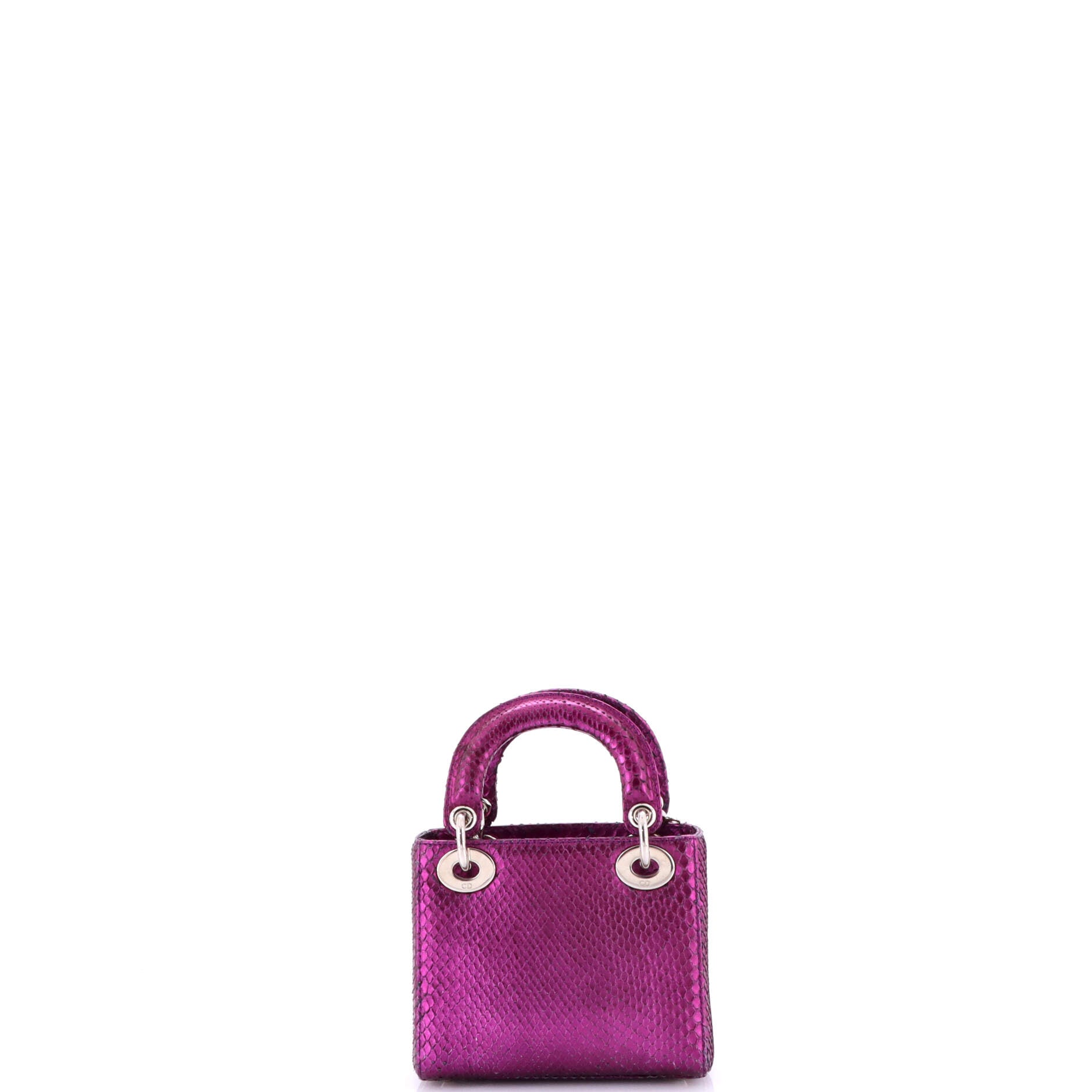 Lady Dior Chain Bag Metallic Snakeskin Mini