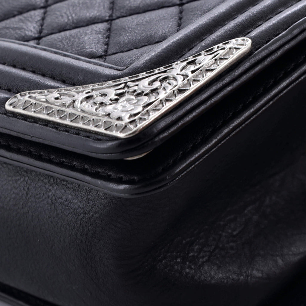 Paris-Dallas Boy Flap Bag Quilted Calfskin with Metal Adornments Old Medium