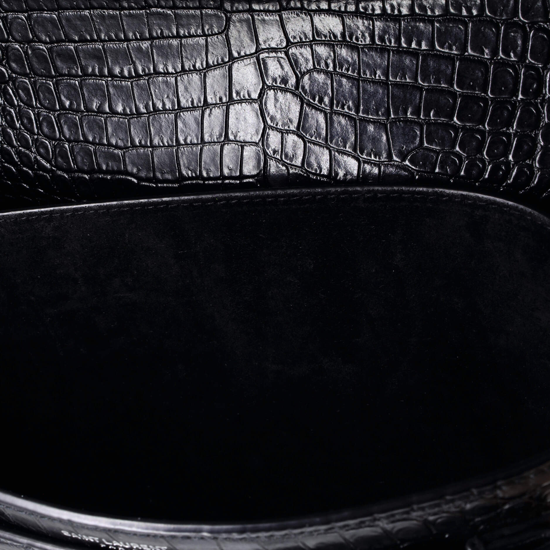 Sunset Crossbody Bag Crocodile Embossed Leather Medium