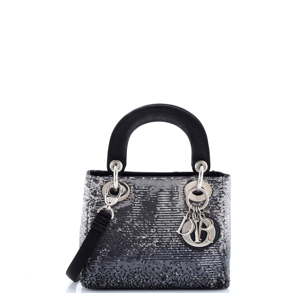 Lady Dior Bag Embellished Satin Mini