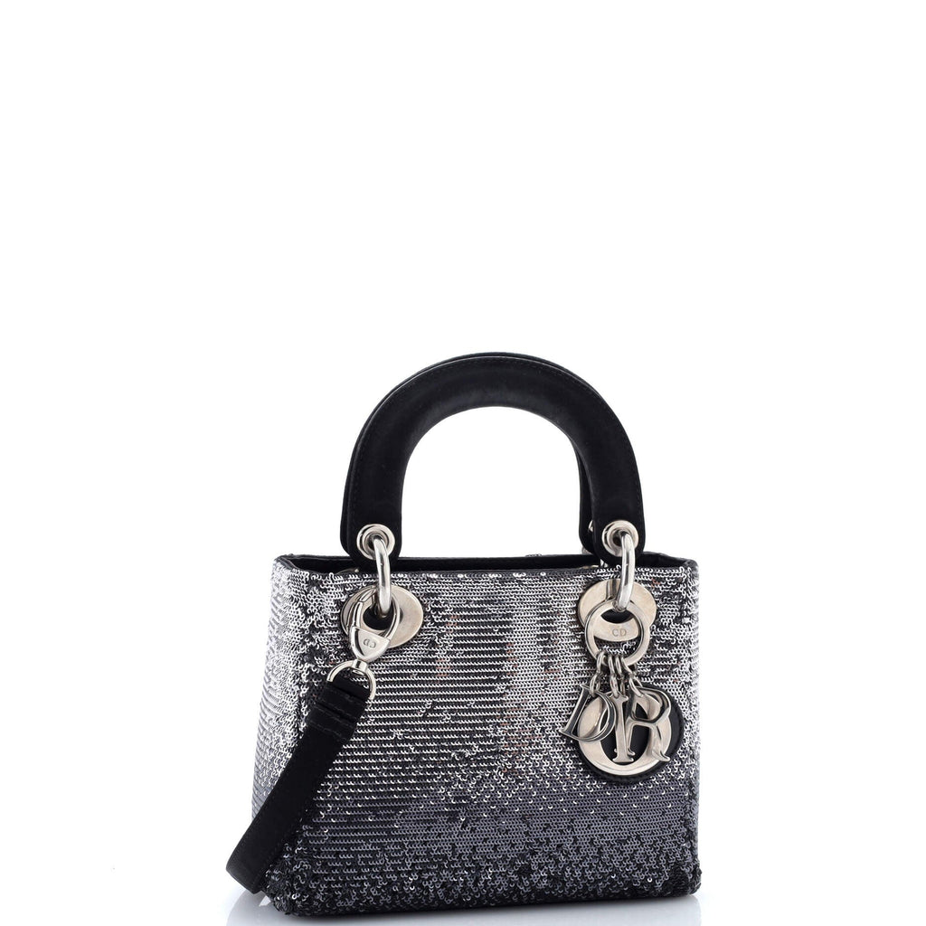 Lady Dior Bag Embellished Satin Mini