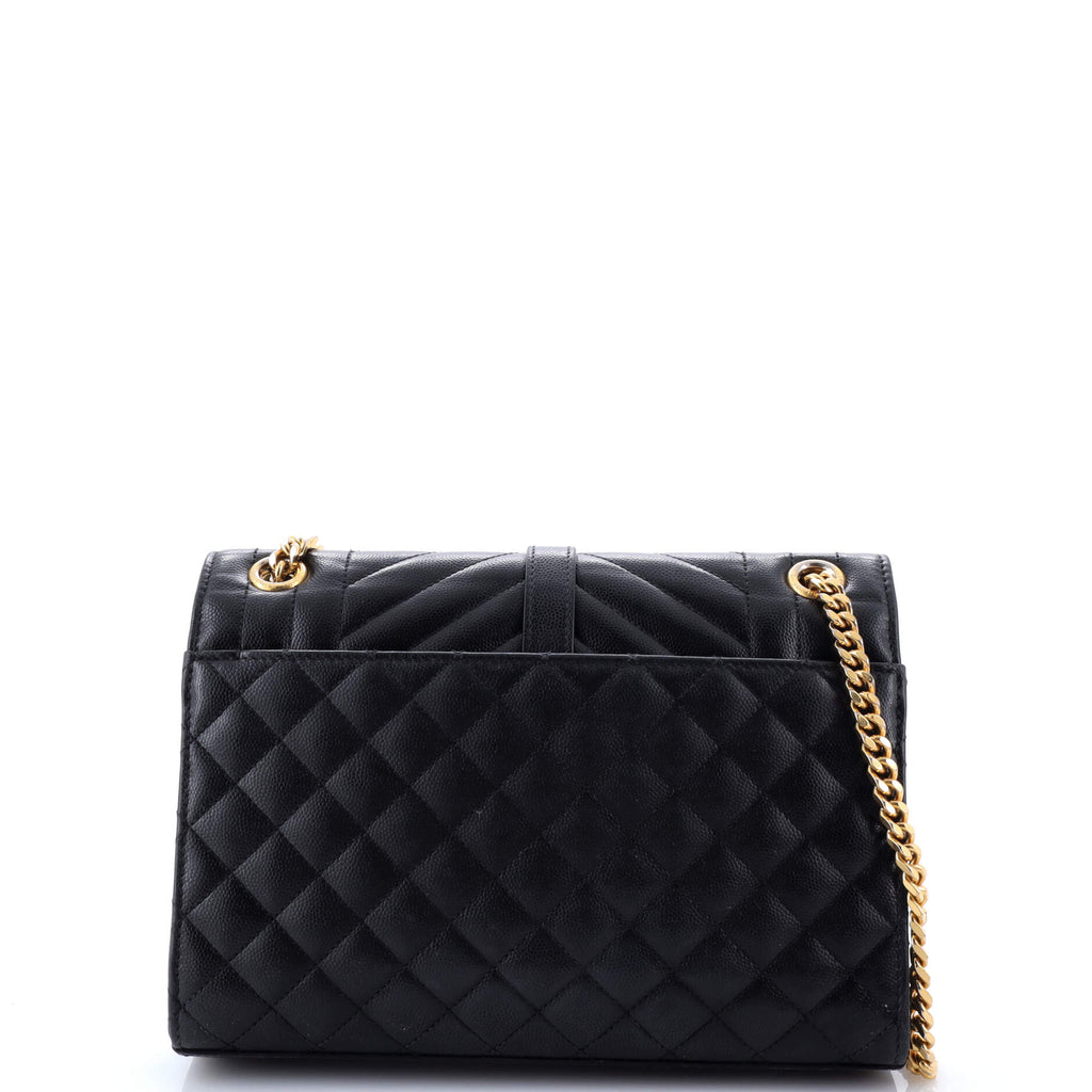 Classic Monogram Envelope Satchel Mixed Matelasse Leather Medium