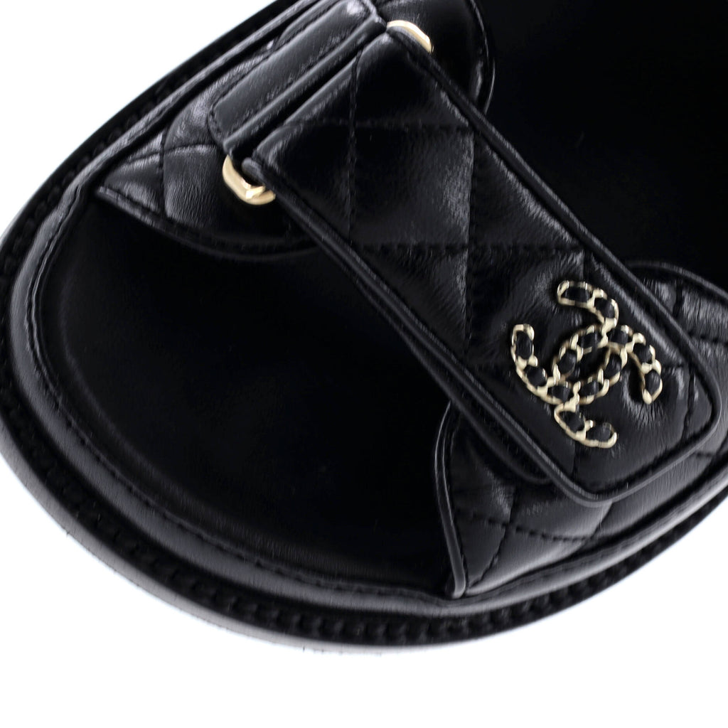 Women's Velcro Open Back Dad Sandals Quilted Leather