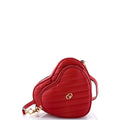 Interlocking G Heart Shoulder Bag Diagonal Quilted Leather Mini