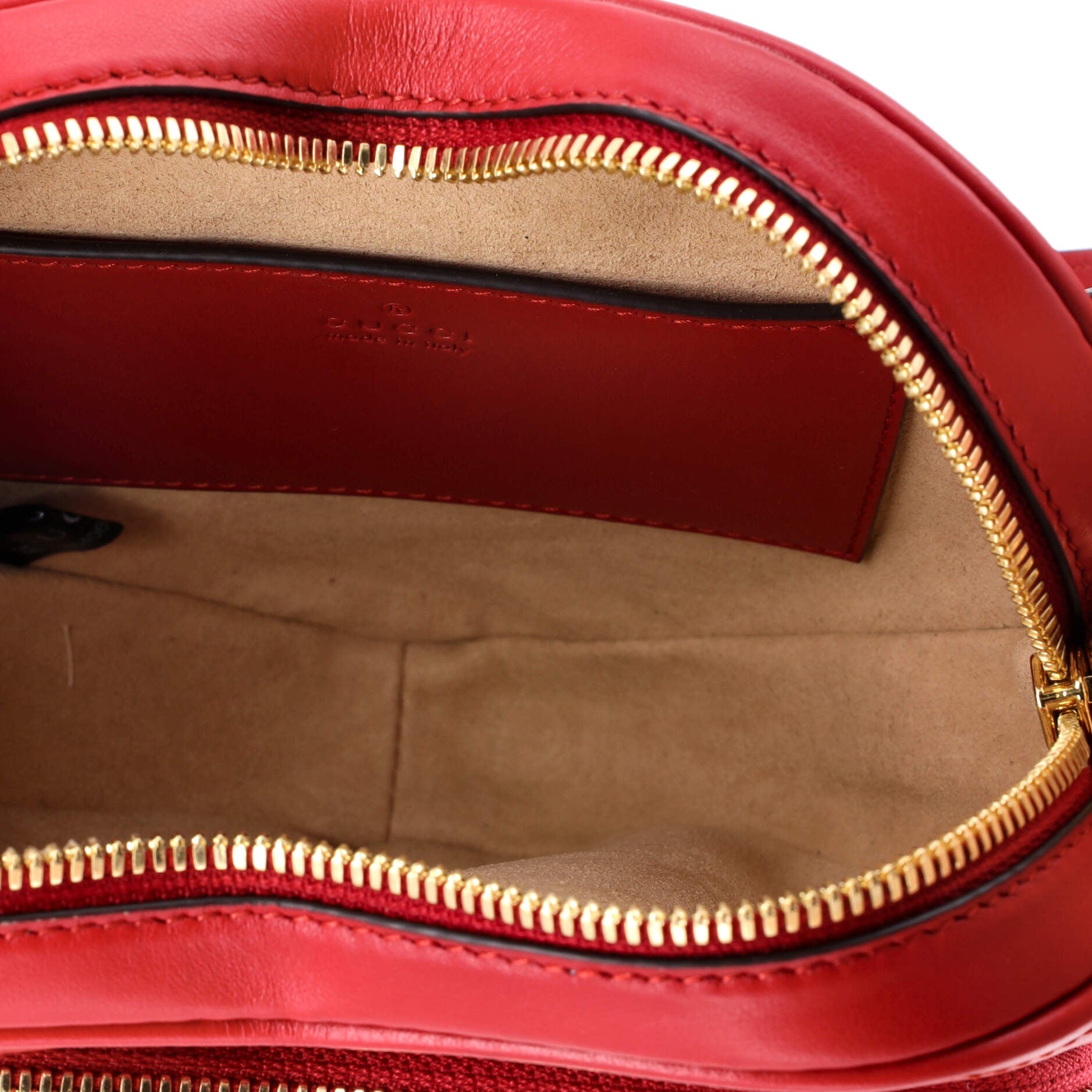 Interlocking G Heart Shoulder Bag Diagonal Quilted Leather Mini
