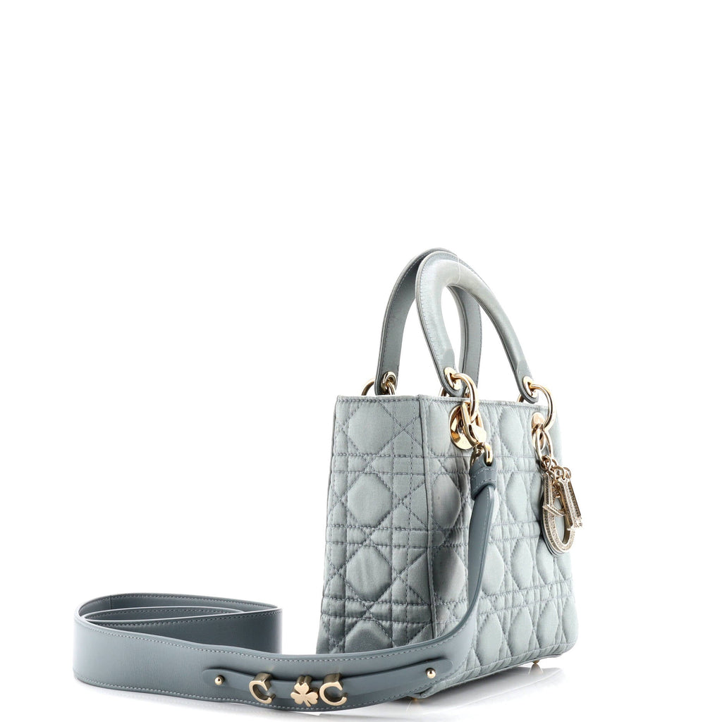 My ABCDior Lady Dior Bag Cannage Quilt Satin with Crystal Charms