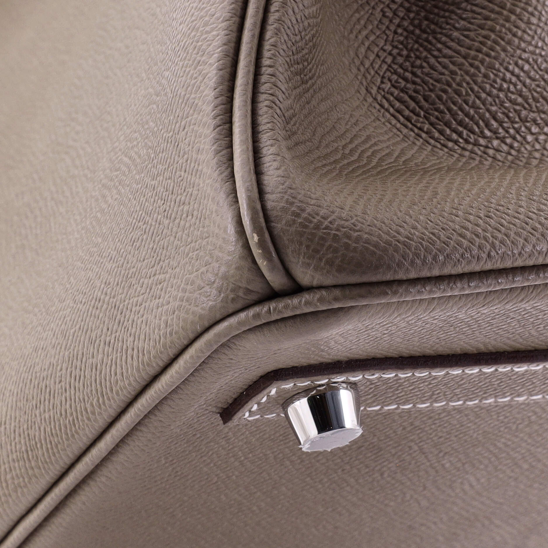 Birkin Handbag Grey Epsom with Palladium Hardware 30