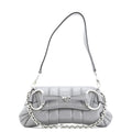 Horsebit Chain Shoulder Bag Vertical Quilted Leather Small