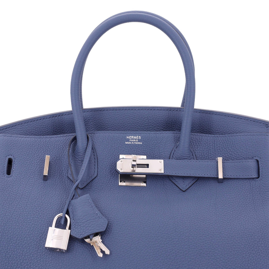Birkin Handbag Bleu Brighton Togo with Palladium Hardware 30