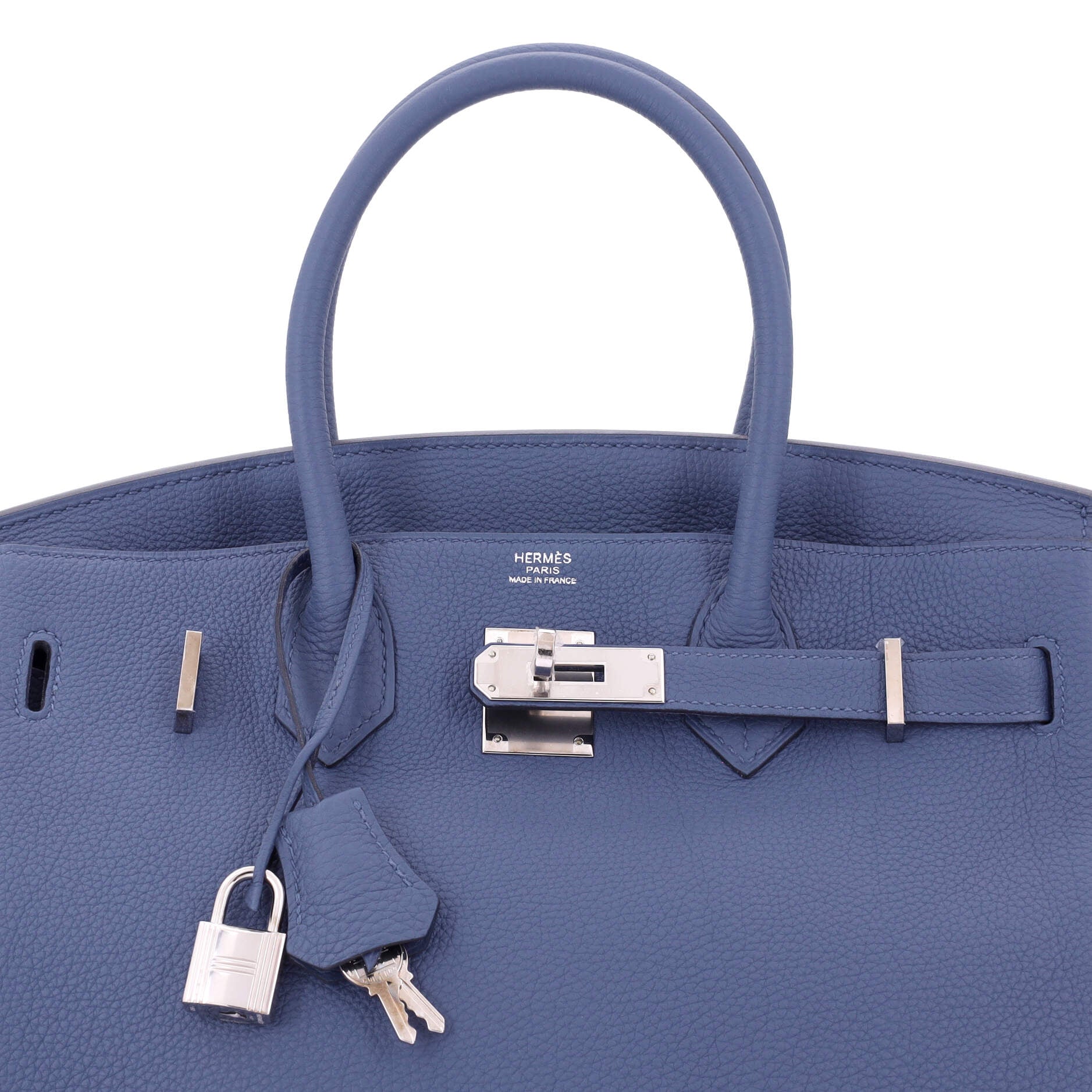 Birkin Handbag Bleu Brighton Togo with Palladium Hardware 30