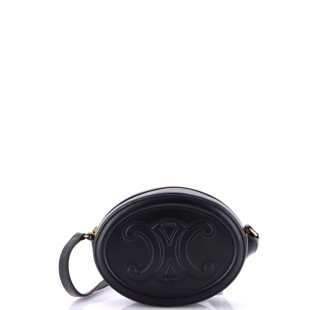 Triomphe Oval Crossbody Bag Leather Mini