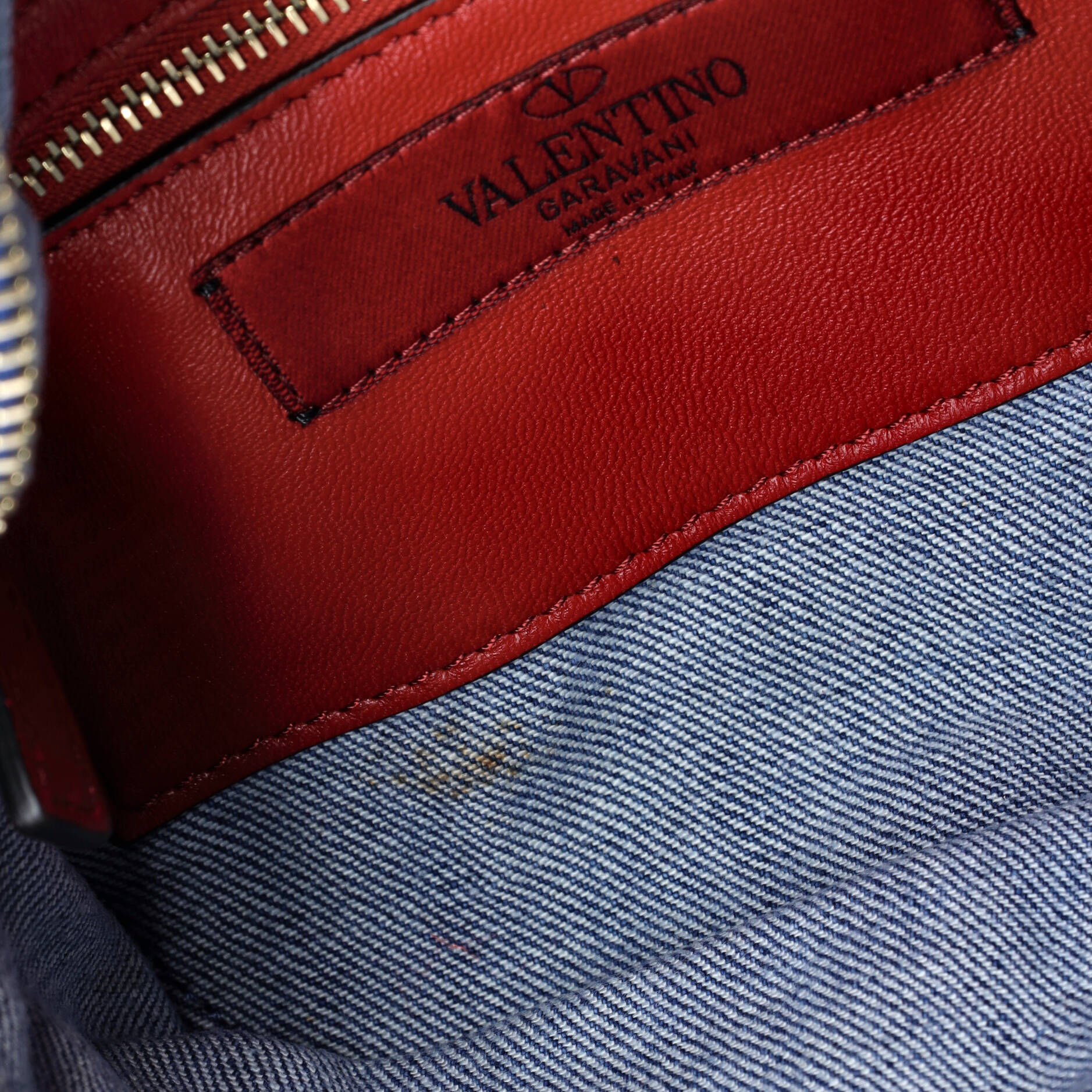 Rockstud Spike Belt Bag Quilted Denim