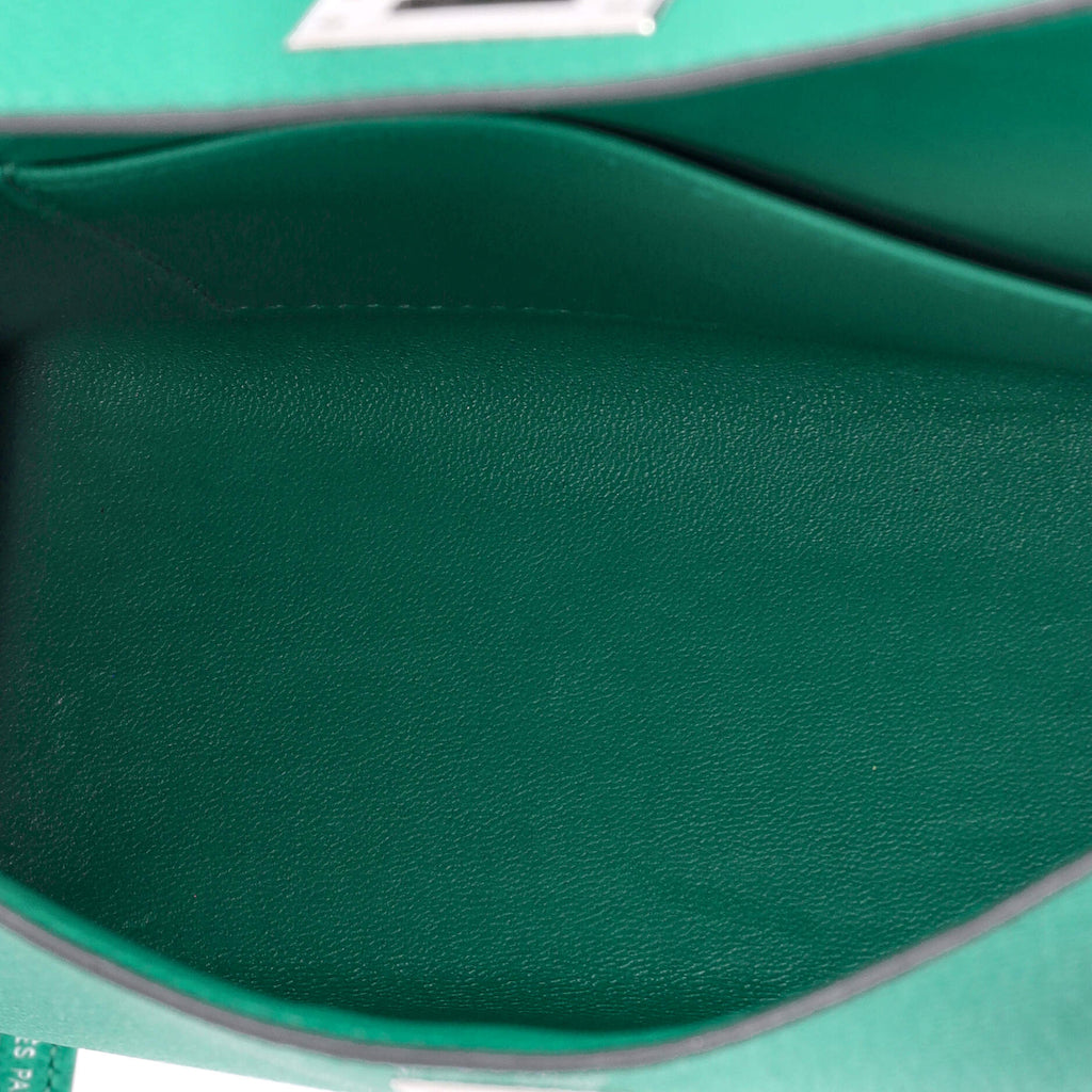 Kelly Mini II Bag Vert Jade Epsom with Palladium Hardware 20