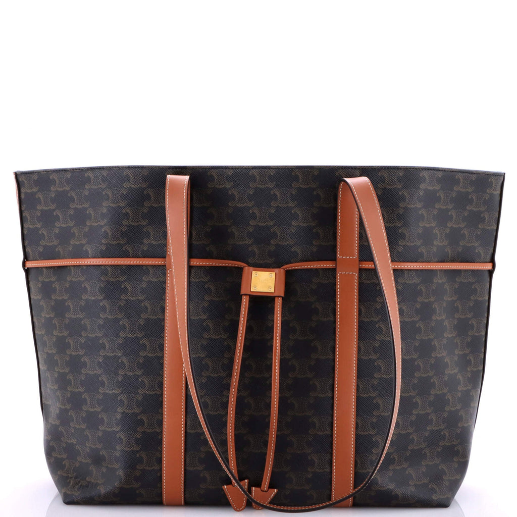 Cabas Drawstring Tote Triomphe Coated Canvas