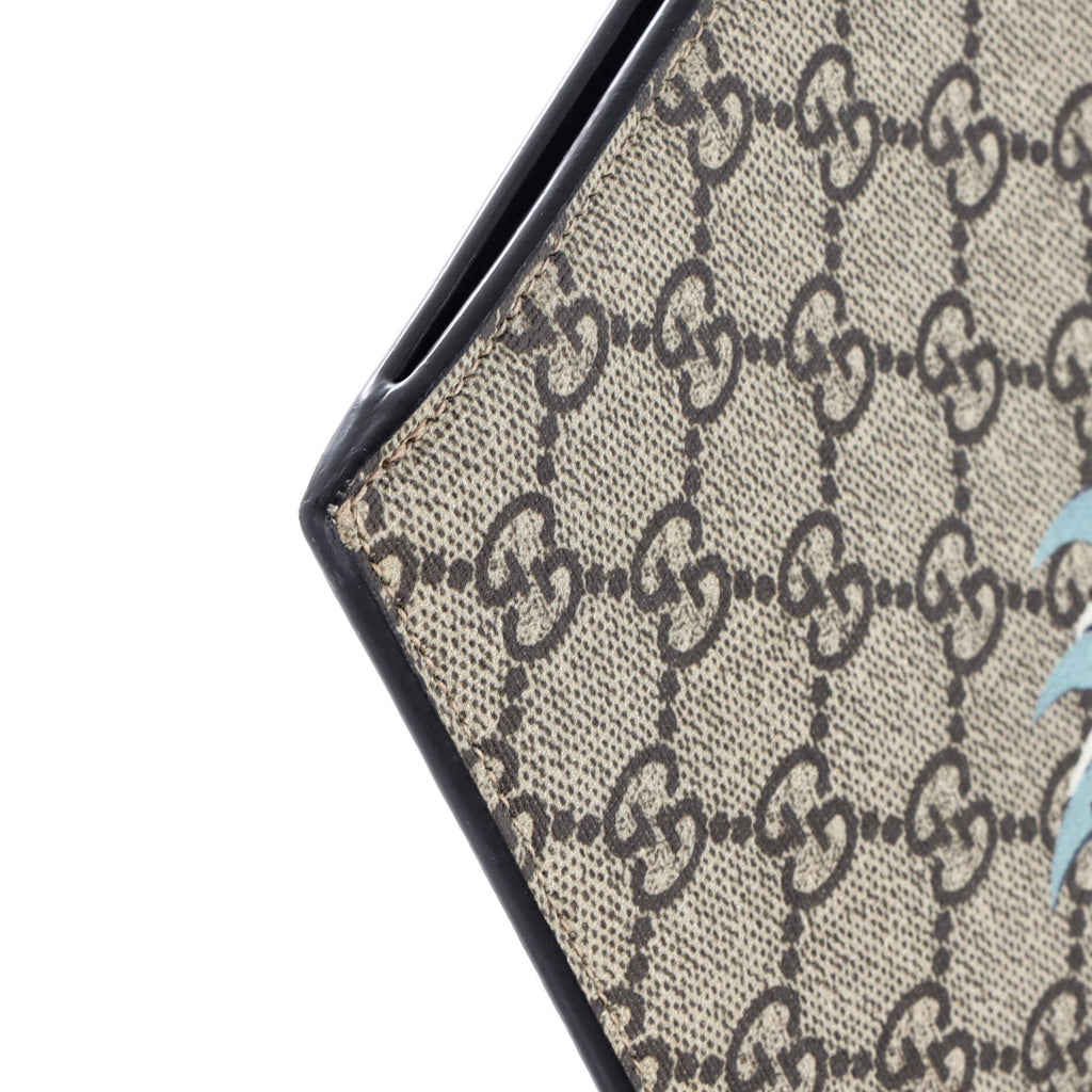Zipped Pouch Angry Cat GG Coated Canvas Large
