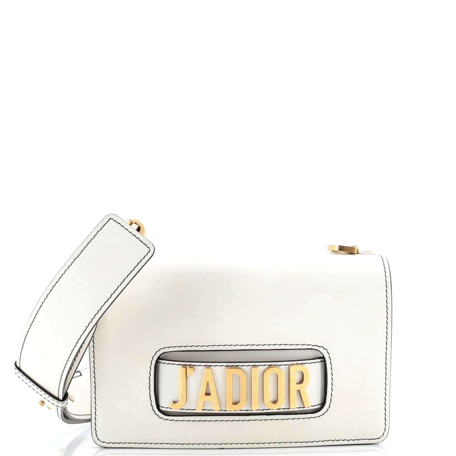 J'Adior Flap Bag with Strap Leather Medium