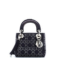 Lady Dior Bag Crystal Embellished Cannage Quilt Satin Mini