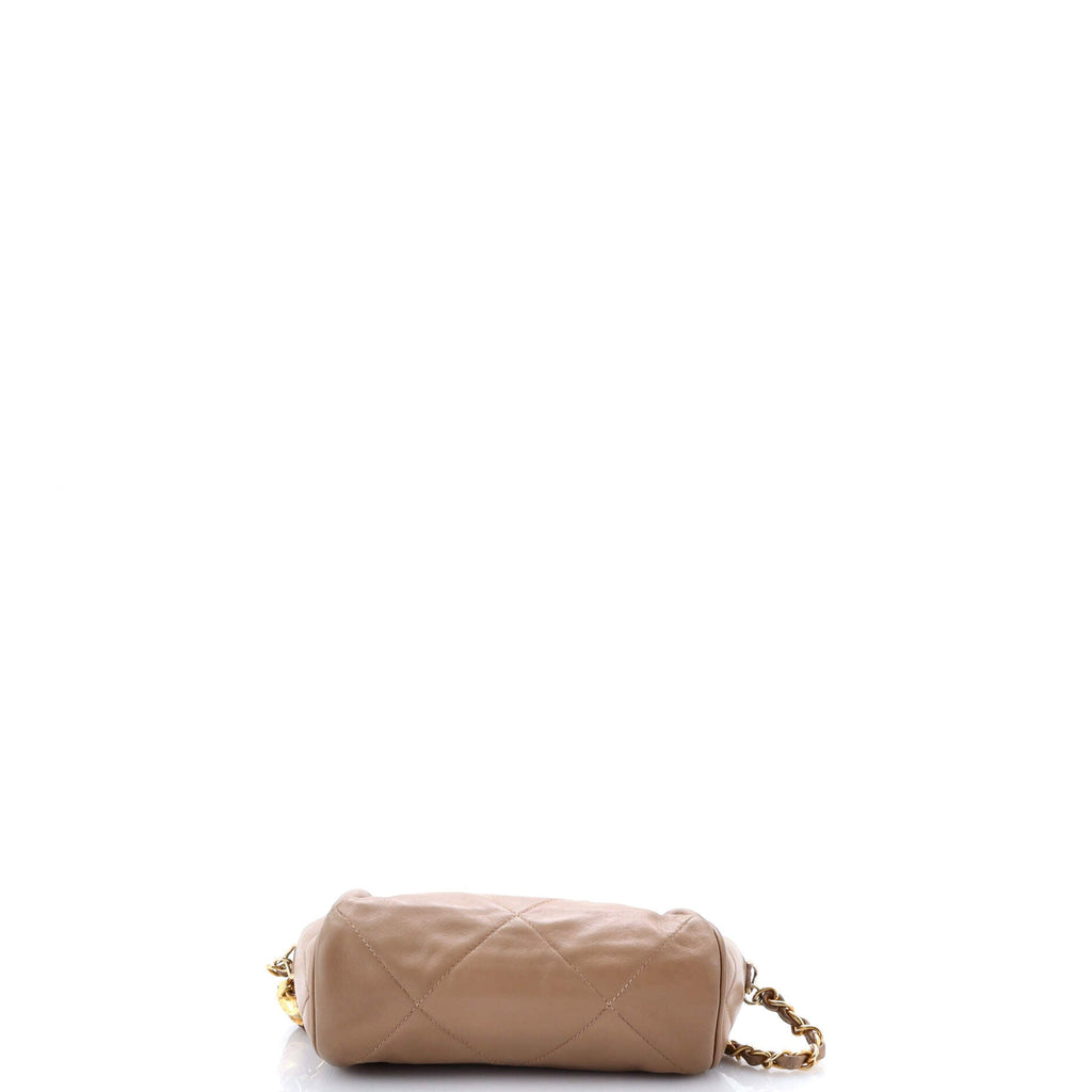 Vintage Diamond CC Barrel Bag Quilted Leather Mini
