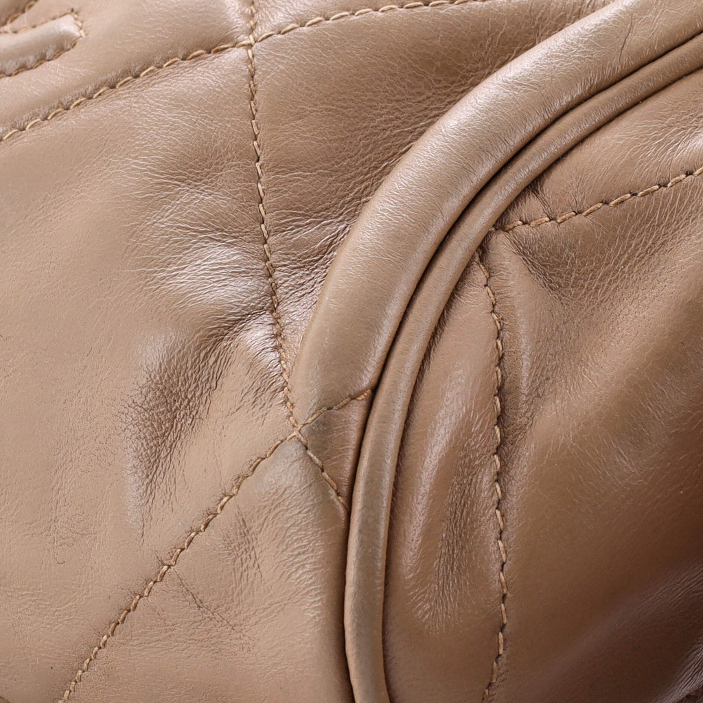Vintage Diamond CC Barrel Bag Quilted Leather Mini