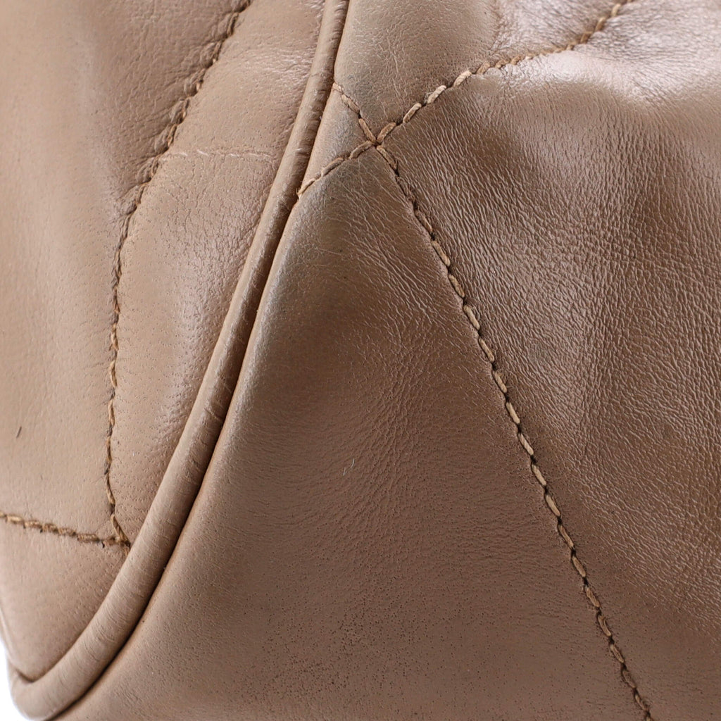 Vintage Diamond CC Barrel Bag Quilted Leather Mini