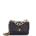 Color Match Multicolor Flap Bag Quilted Lambskin Small
