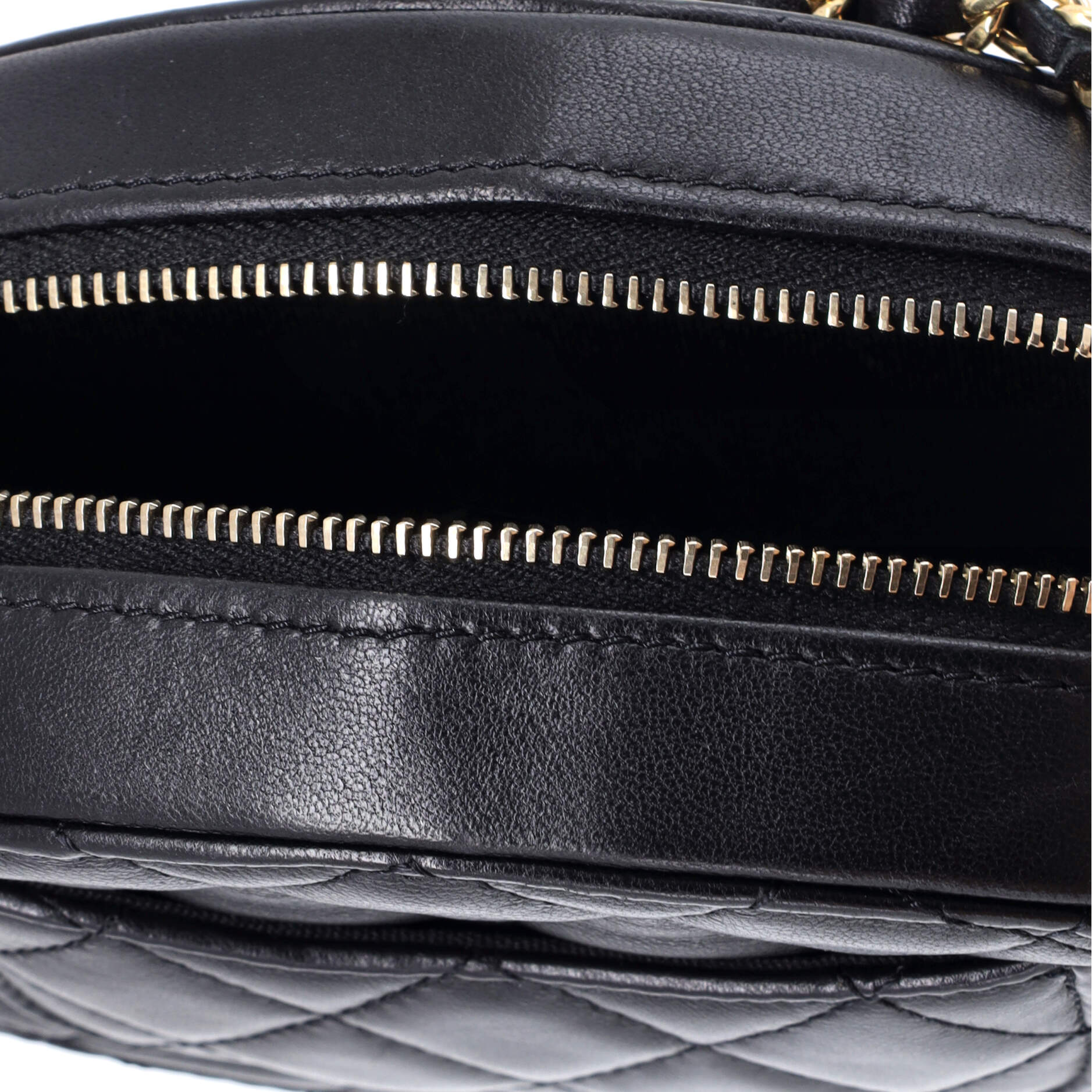 Logo Plate Oval Clutch With Chain Metal and Lambskin