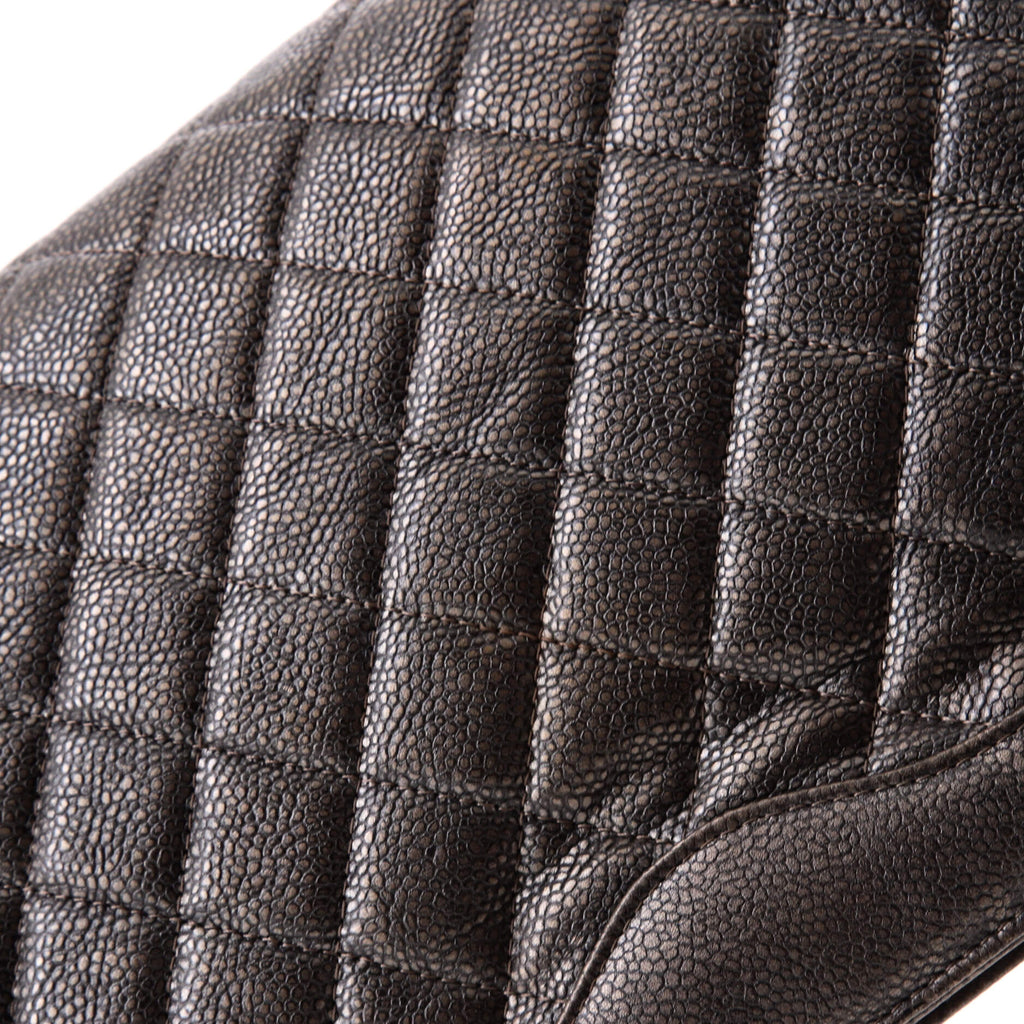 CC Frame Clutch Quilted Caviar Large