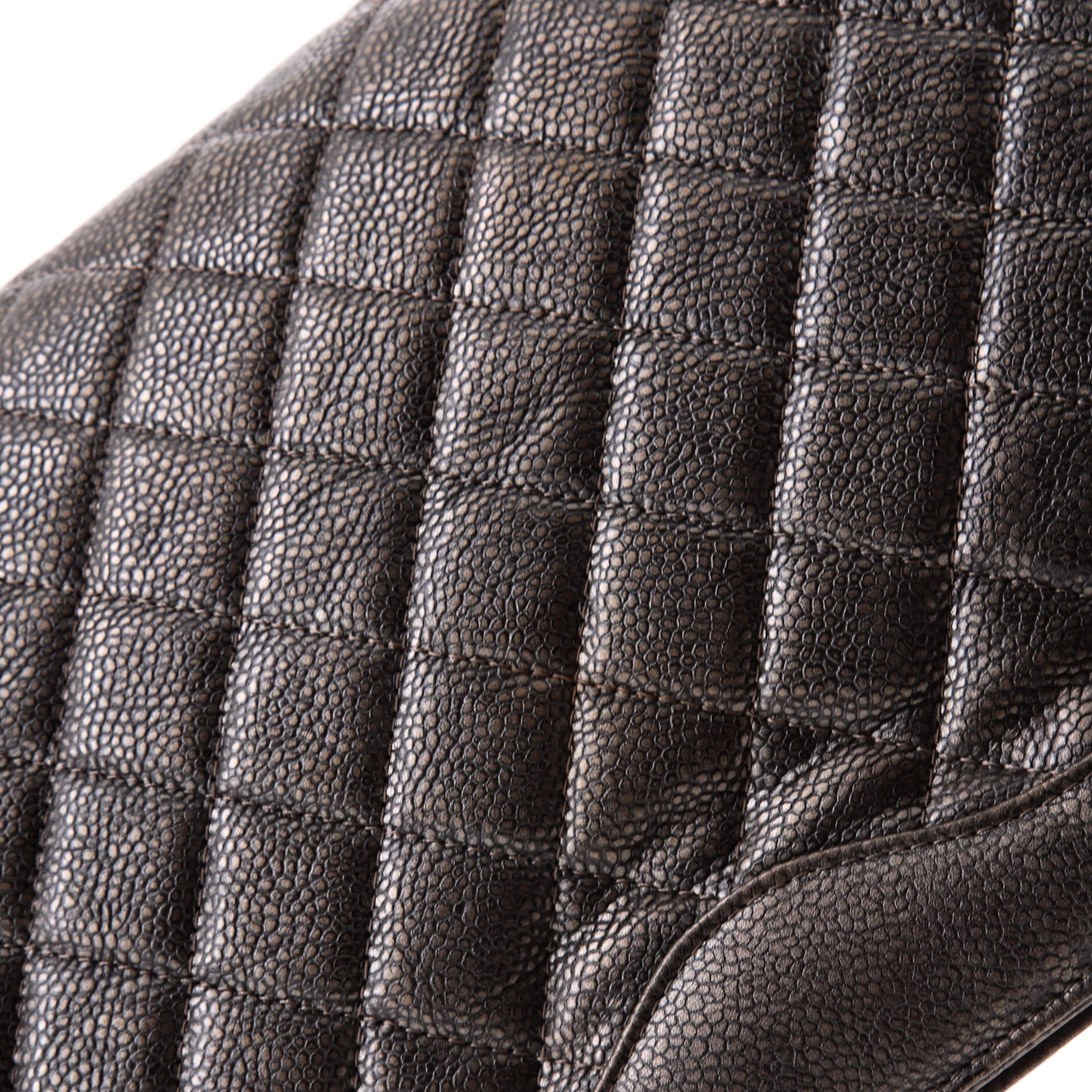 CC Frame Clutch Quilted Caviar Large