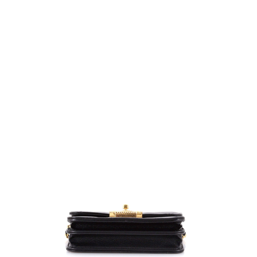 Crystal Geometric Frame CC Clutch with Chain Quilted Calfskin