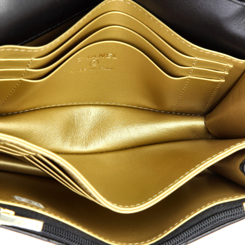 Crystal Geometric Frame CC Clutch with Chain Quilted Calfskin