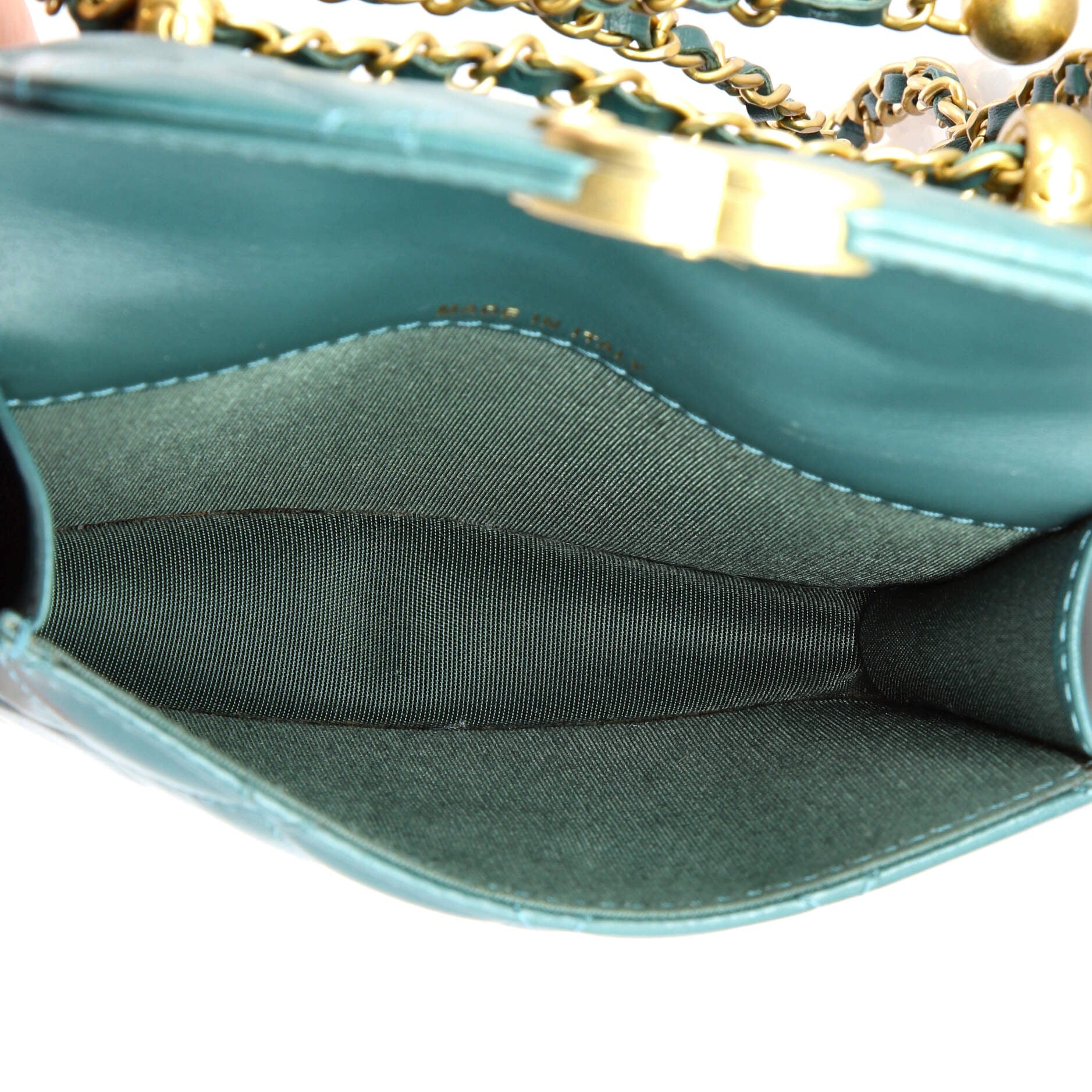 Perfect Fit Flap Coin Purse with Chain Quilted Calfskin