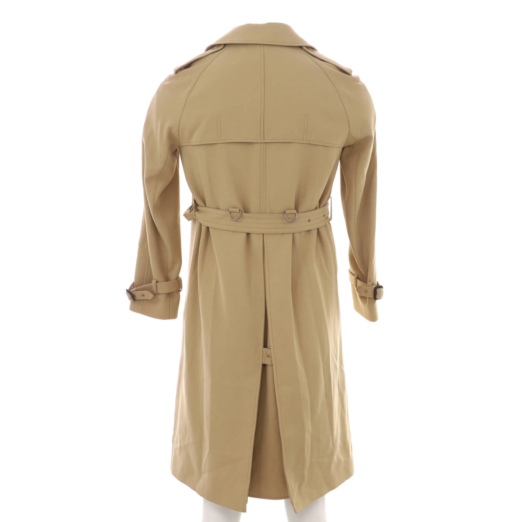 Men's Double Breasted Trench Coat Polyester and Wool